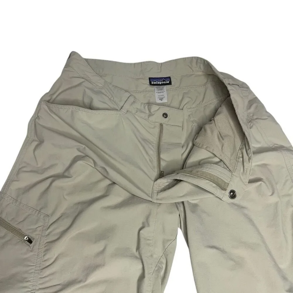 Patagonia khaki lightweight quick dry hiking shorts size 35 - Picture 8 of 12